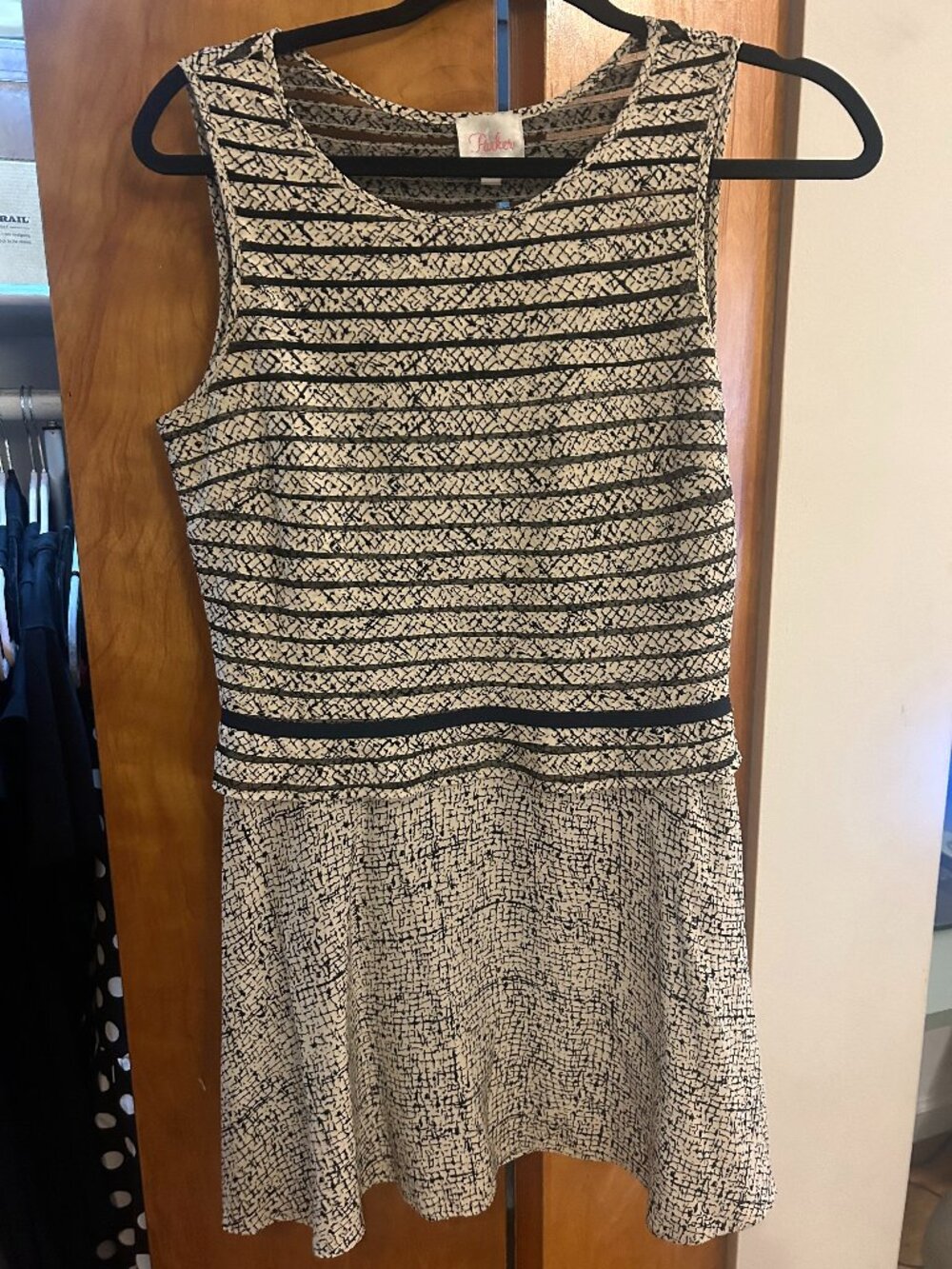 Parker Mini Flare Striped Mesh Dress